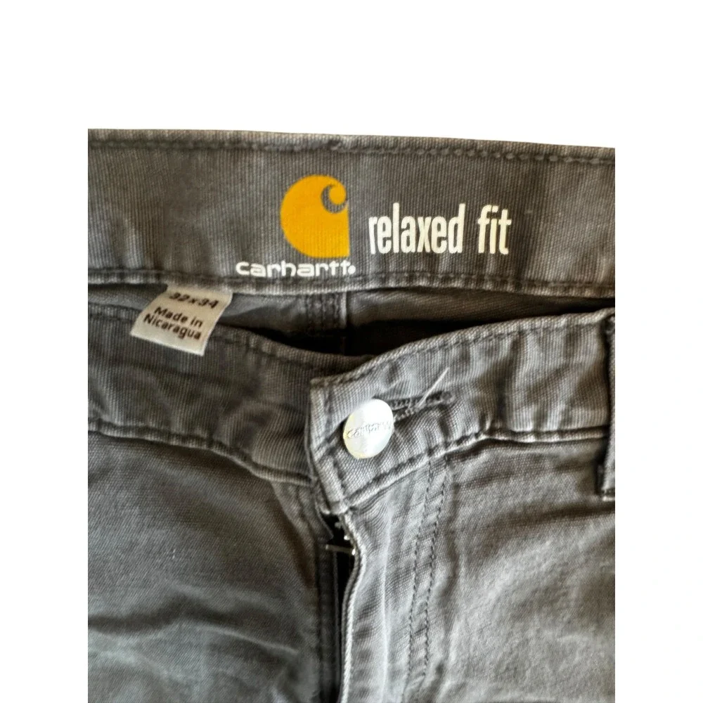 Carhartt Relaxed Fit Work Pants Men's 34x32 Black Utility Carpenter Canvas Workw